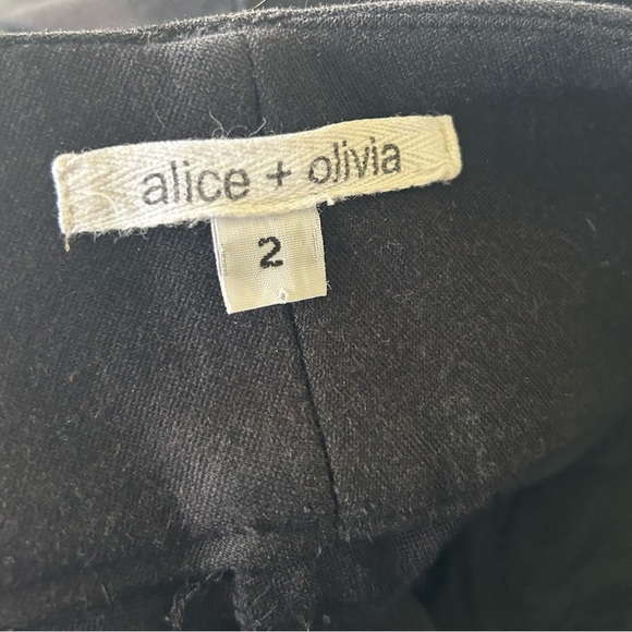 Alice + Olivia Wide Waistband Black Pants Stretch Soft Knit Size 2 - Picture 6 of 8